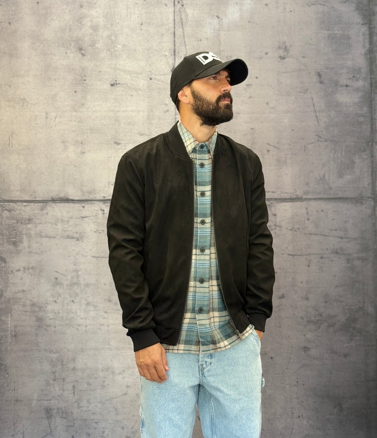 GIUBBINO BOMBER EFFETTO SCAMOSCIATO - ONLY&SONS - ART. 22027463 - COL. BLACK
