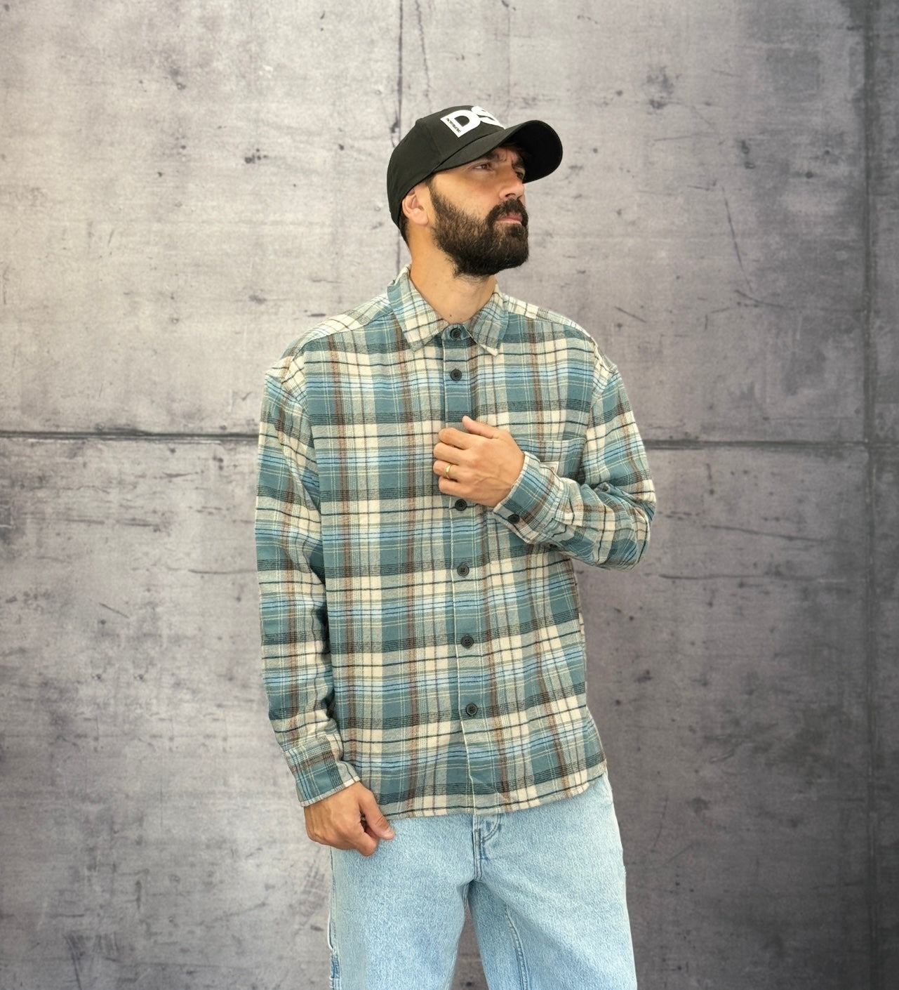 CAMICIA FLANELLA QUADRI - ONLY&SONS - ART. 22035787 - COL. GLACIER LAKE / JET BLACK