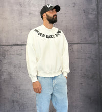 FELPA GIROCOLLO NEVER BACK DOWN - BERNA - ART. 252202128 - COL. PANNA