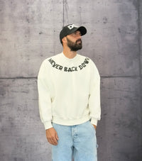 FELPA GIROCOLLO NEVER BACK DOWN - BERNA - ART. 252202128 - COL. PANNA