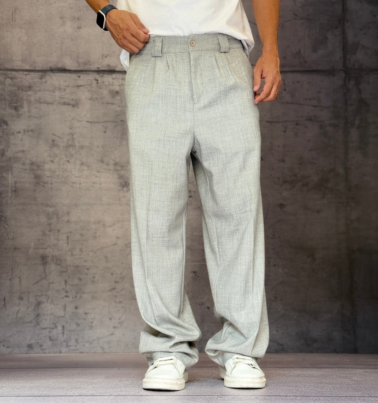 PANTALONE CON ELASTICO IN VITA - NEW JOB BRAND - ART. 52 DANY - COL. GRIGIO MELANGE