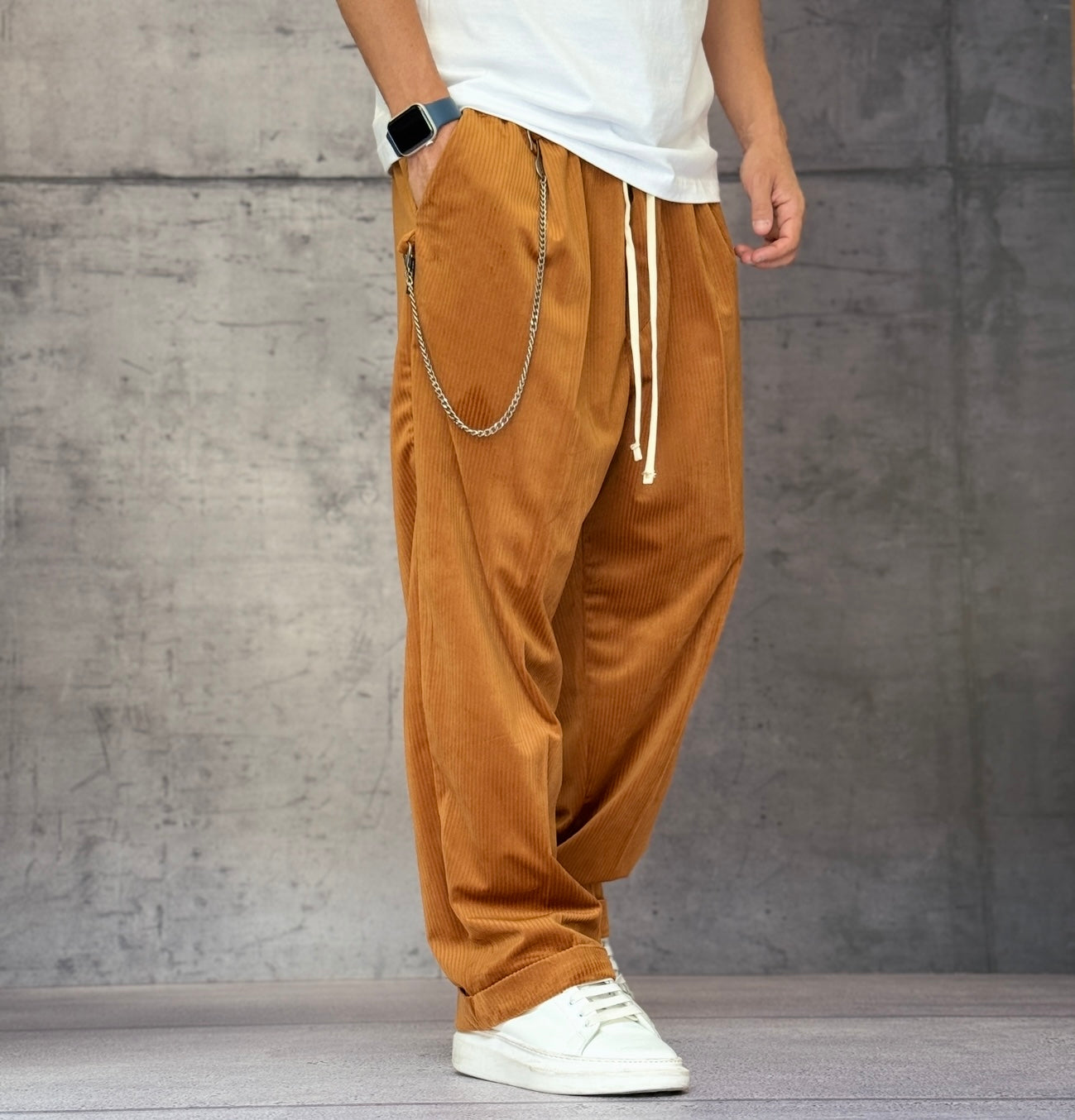 PANTALACCIO VELLUTINO - NEW JOB BRAND - ART. PONZA LACCIO - COL. RUGGINE
