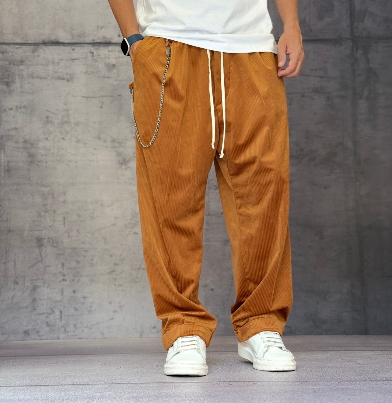 PANTALACCIO VELLUTINO - NEW JOB BRAND - ART. PONZA LACCIO - COL. RUGGINE