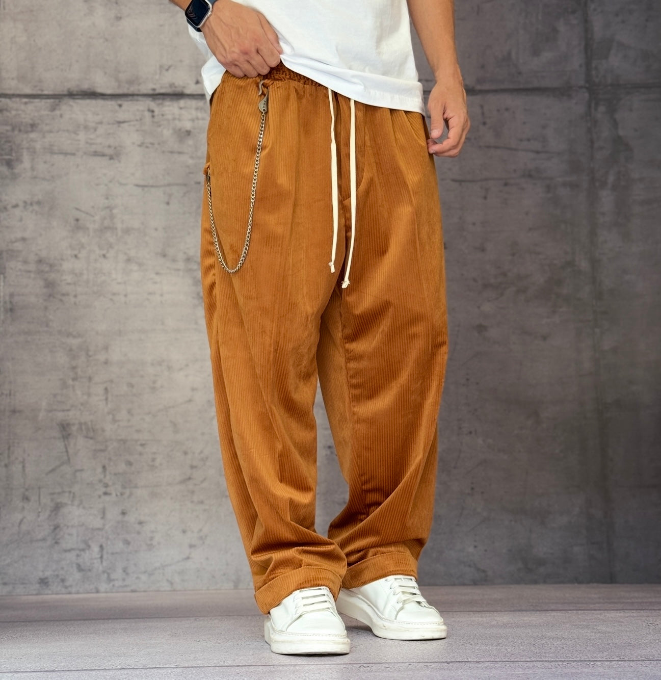 PANTALACCIO VELLUTINO - NEW JOB BRAND - ART. PONZA LACCIO - COL. RUGGINE