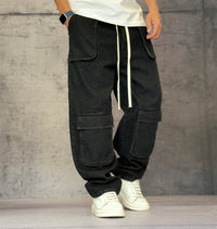 JEANS CARGO ELASTICO IN VITA - NEW JOB BRAND - ART. GB34 - COL. NERO