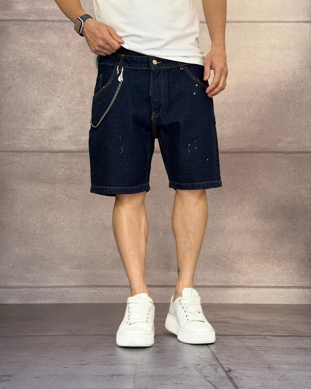 BERMUDA DI JEANS + SCHIZZI - NEW JOB BRAND - ART. PORTO BLUE - COL. DENIM SCURO