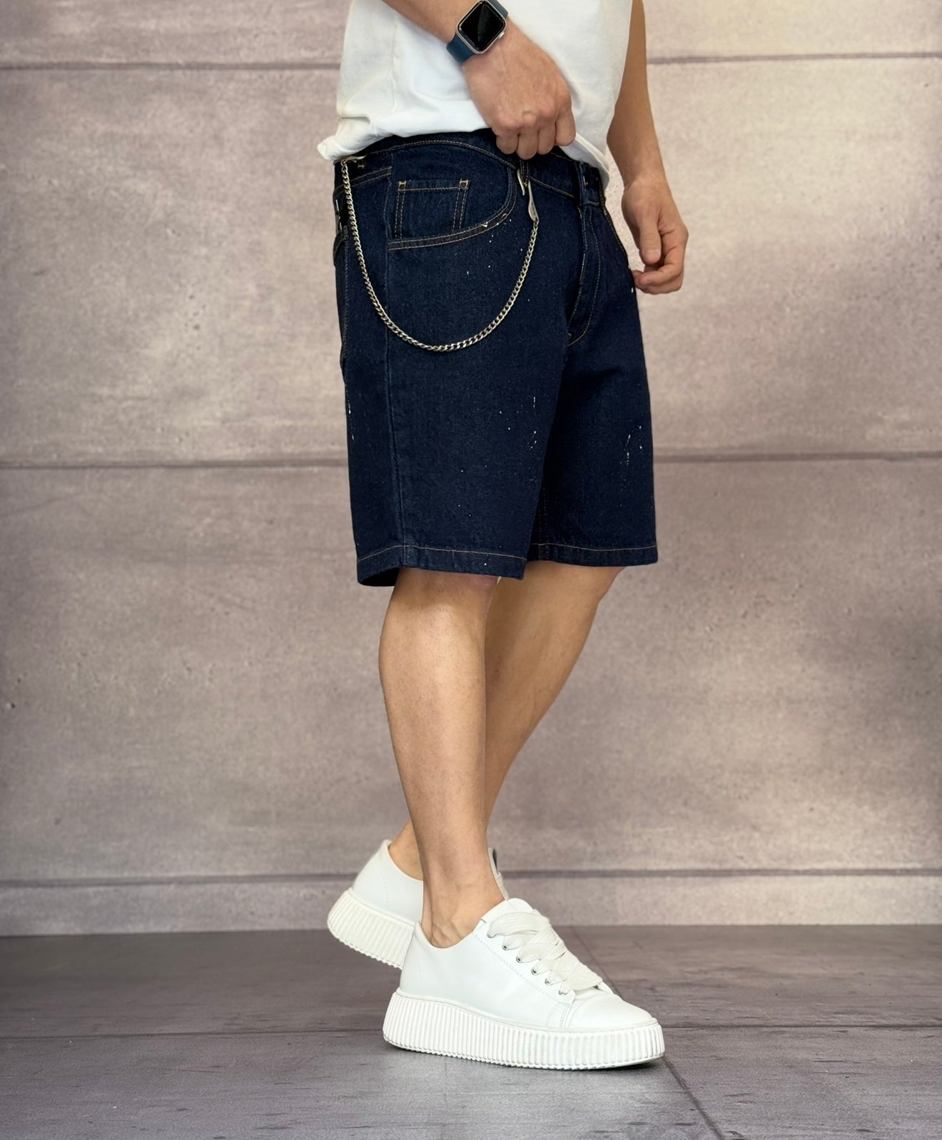 BERMUDA DI JEANS + SCHIZZI - NEW JOB BRAND - ART. PORTO BLUE - COL. DENIM SCURO