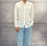 CAMICIA IN LINO COLLO COREANA - BERNA - ART. 243200