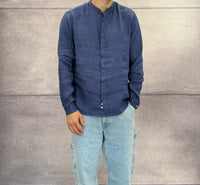 CAMICIA IN LINO COLLO COREANA - BERNA - ART. 243200