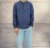 CAMICIA IN LINO COLLO COREANA - BERNA - ART. 243200