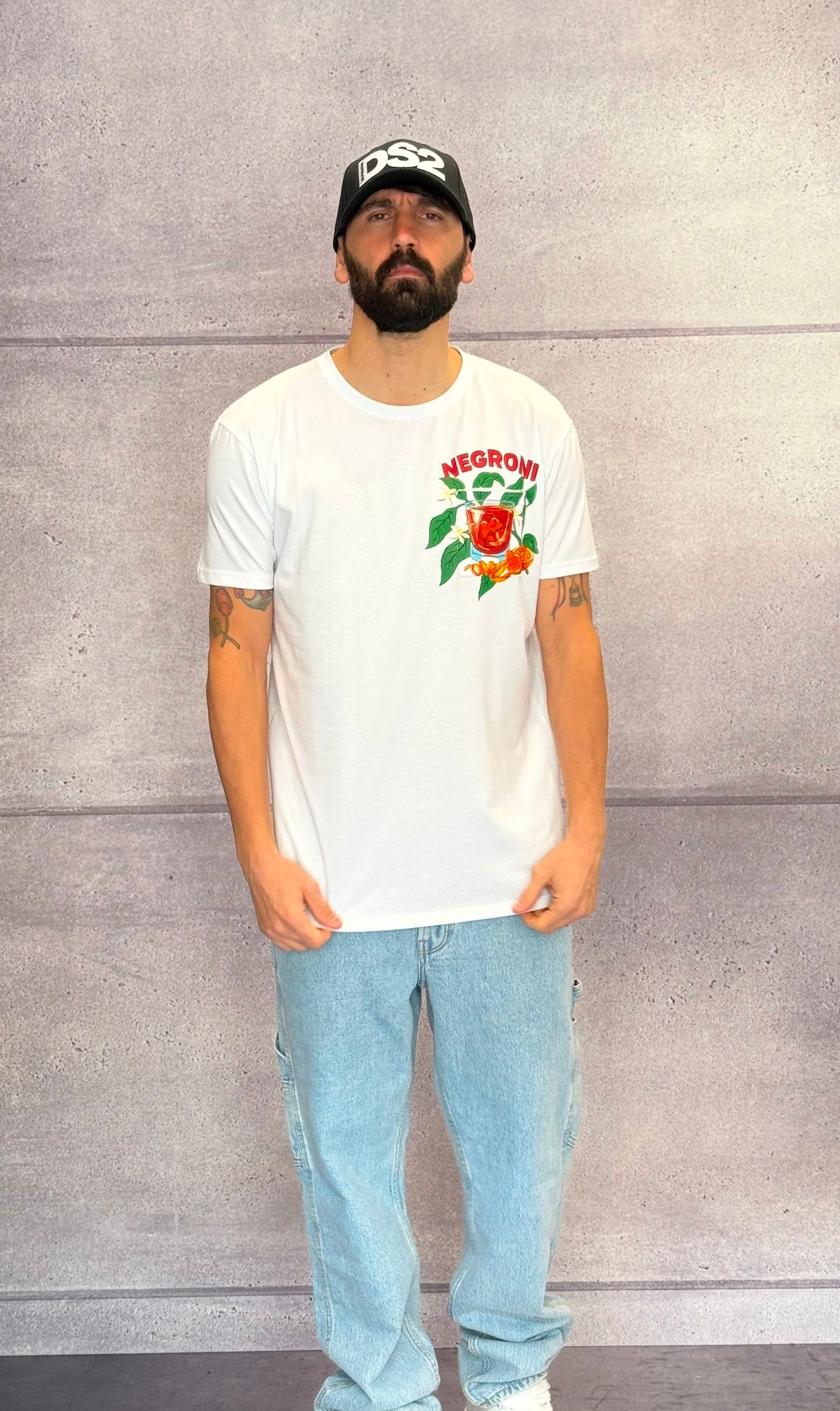 T-SHIRT JERSEY STAMPA NEGRONI - BERNA - ART. 2512612 - COL. BIANCO