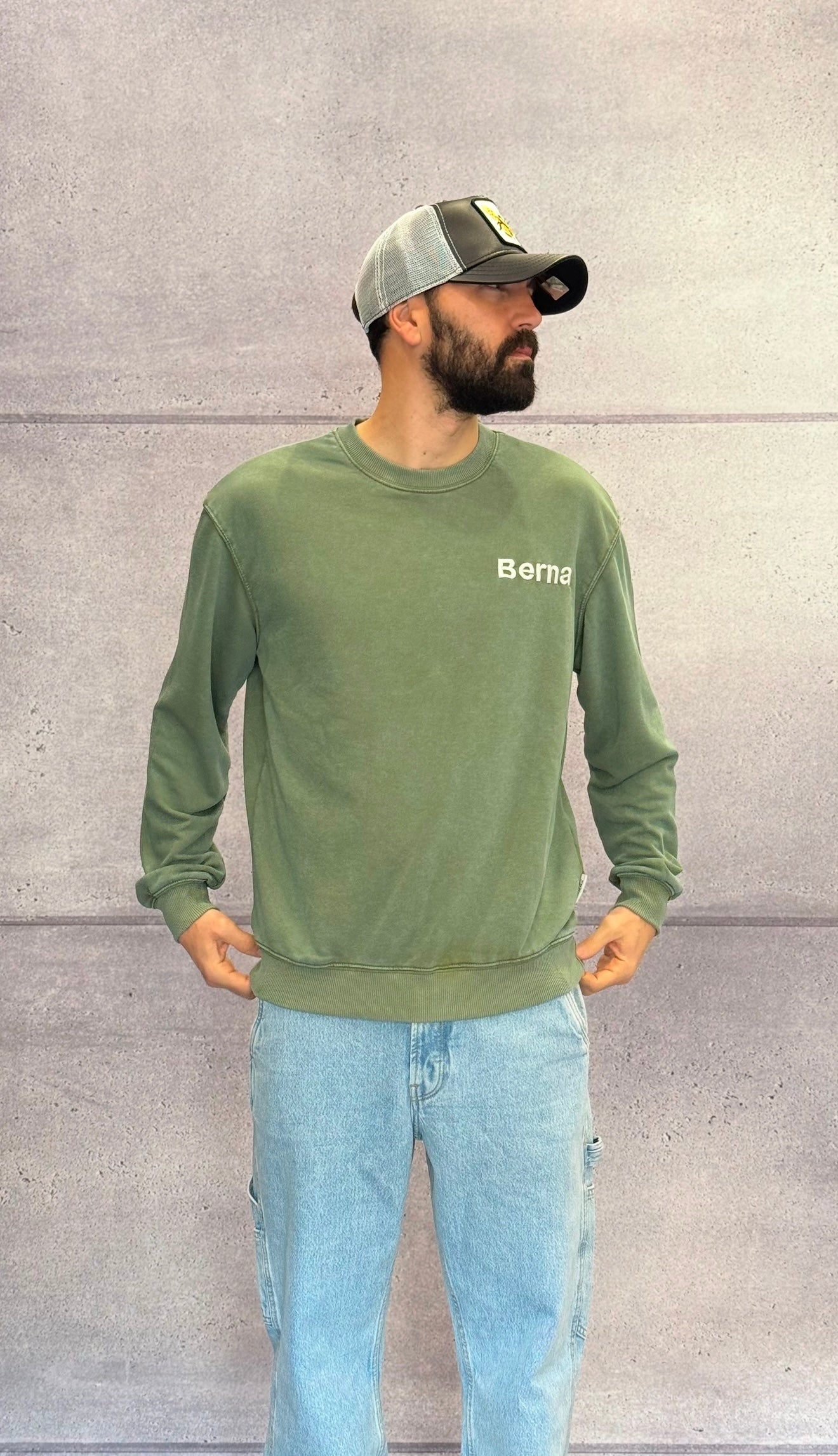 FELPA GIROCOLLO CON RICAMO - BERNA -  ART. 251238