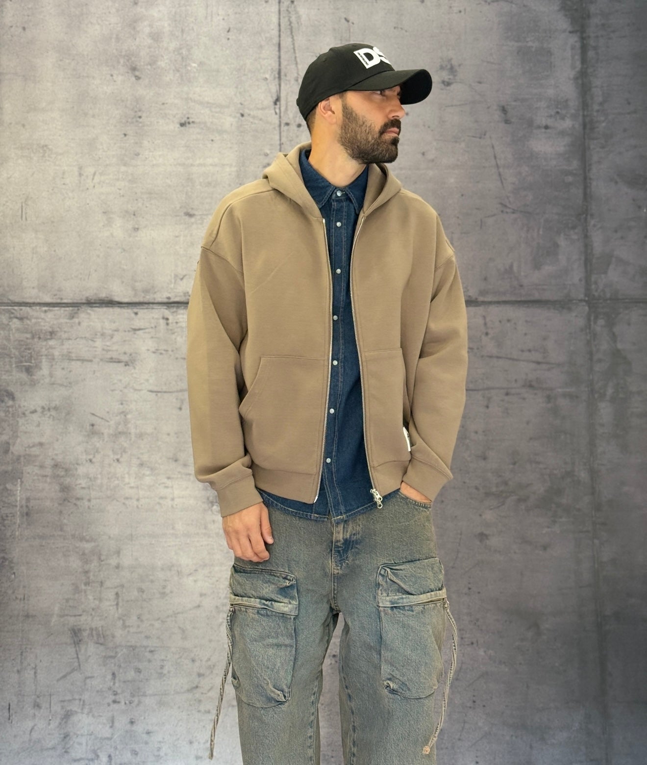 FELPA BOXY FIT CON CAPPUCCIO + ZIP - ONLY&SONS - ART. 22035193 -