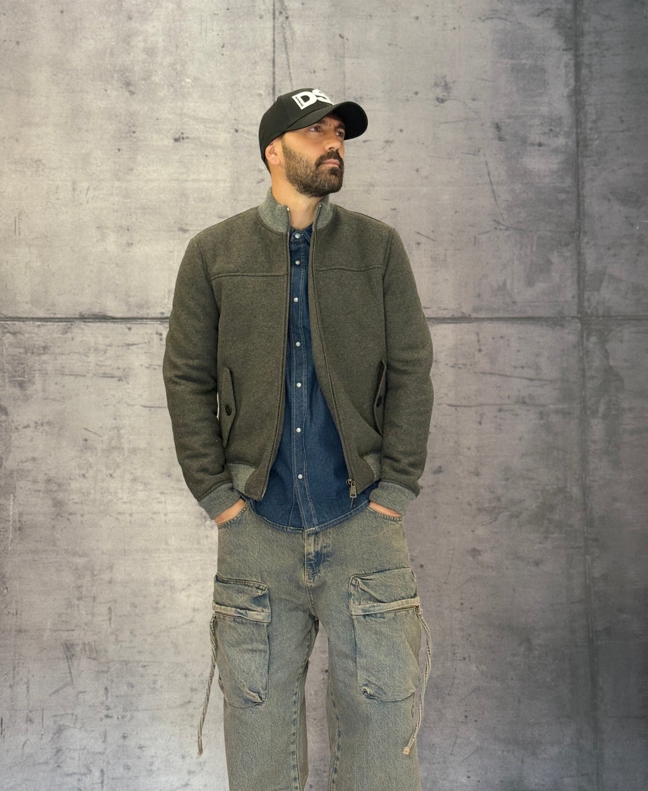 GIUBBINO BOMBER IN PANNO CON FODERA TEDDY - BERNA - ART. 25209430 - COL. GRIGIO SCURO