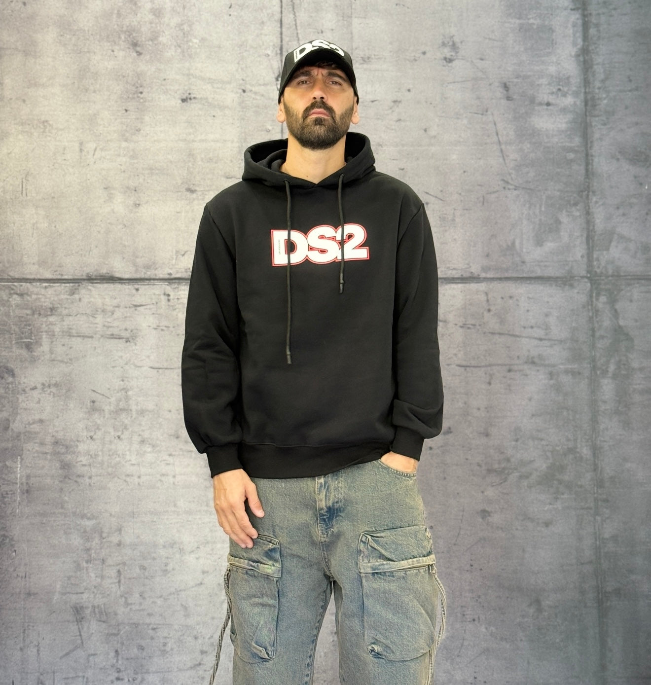 FELPA CON CAPPUCCIO STAMPA LOGO - DS2 - ART. FW25234