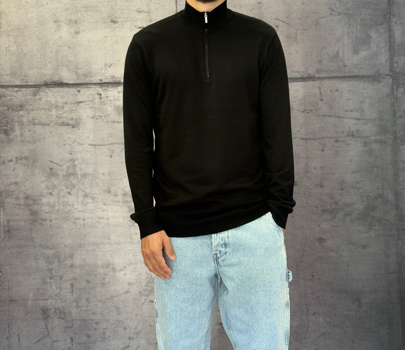 MAGLIONCINO LUPETTO CON ZIP - ONLY&SONS - ART. 22021264 - COL. BLACK