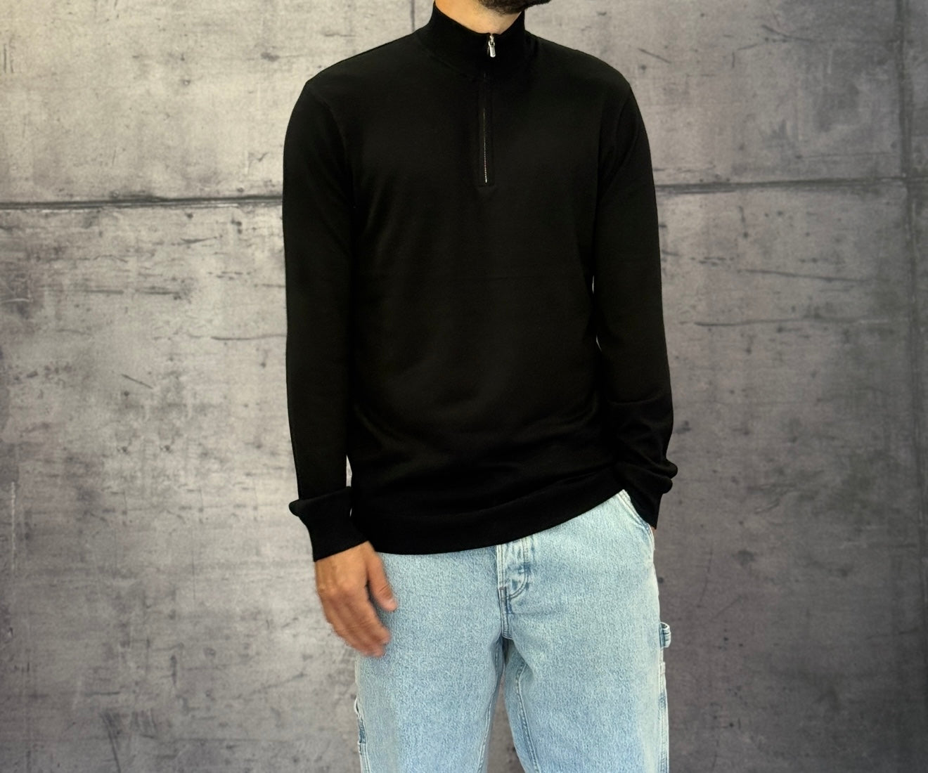 MAGLIONCINO LUPETTO CON ZIP - ONLY&SONS - ART. 22021264 - COL. BLACK