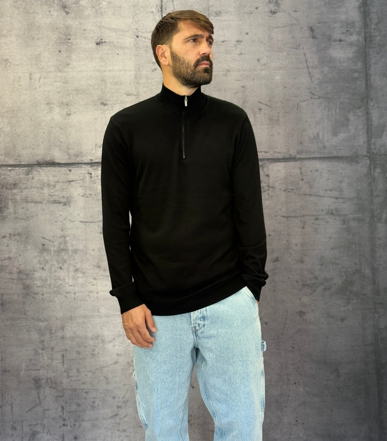 MAGLIONCINO LUPETTO CON ZIP - ONLY&SONS - ART. 22021264 - COL. BLACK