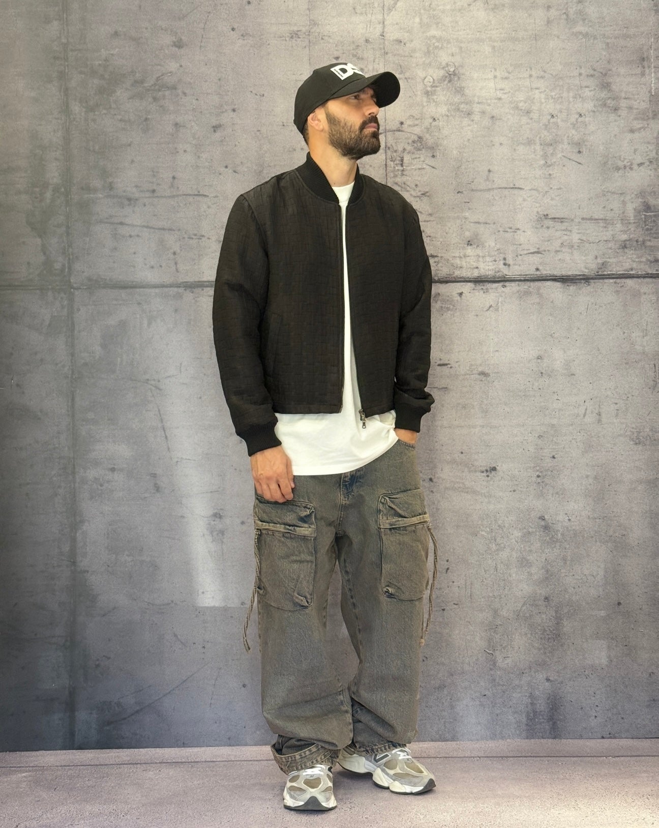 GIUBBINO BOMBER GOFFRATO - BERNA - ART. 2522441 - COL. NERO