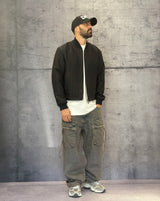 GIUBBINO BOMBER GOFFRATO - BERNA - ART. 2522441 - COL. NERO