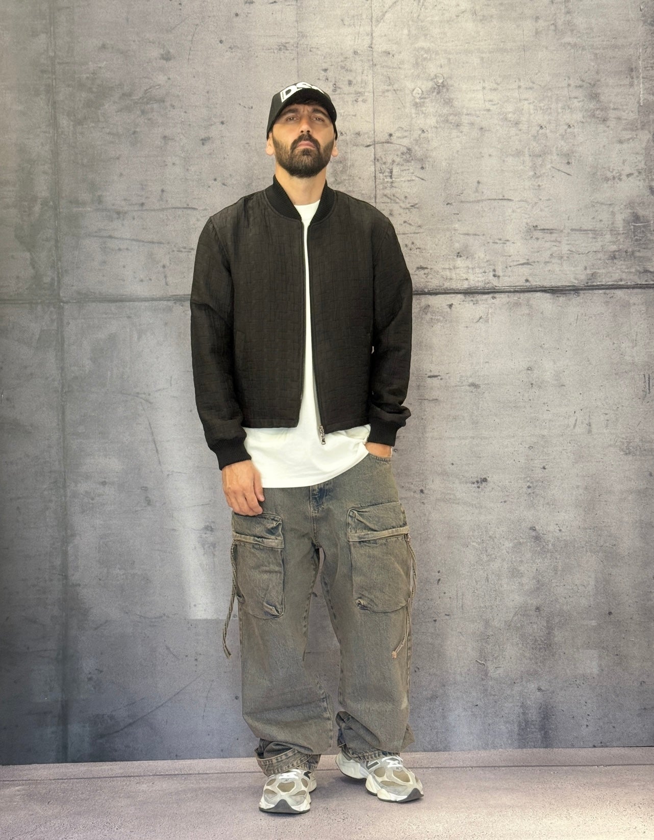 GIUBBINO BOMBER GOFFRATO - BERNA - ART. 2522441 - COL. NERO