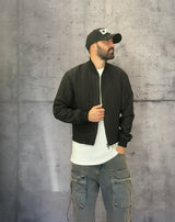 GIUBBINO BOMBER GOFFRATO - BERNA - ART. 2522441 - COL. NERO