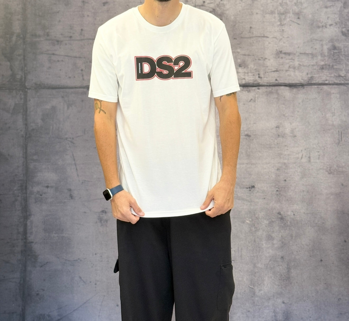 T-SHIRT STAMPA LOGO - DS2 - ART. FW25235 - COL. OFF WHITE