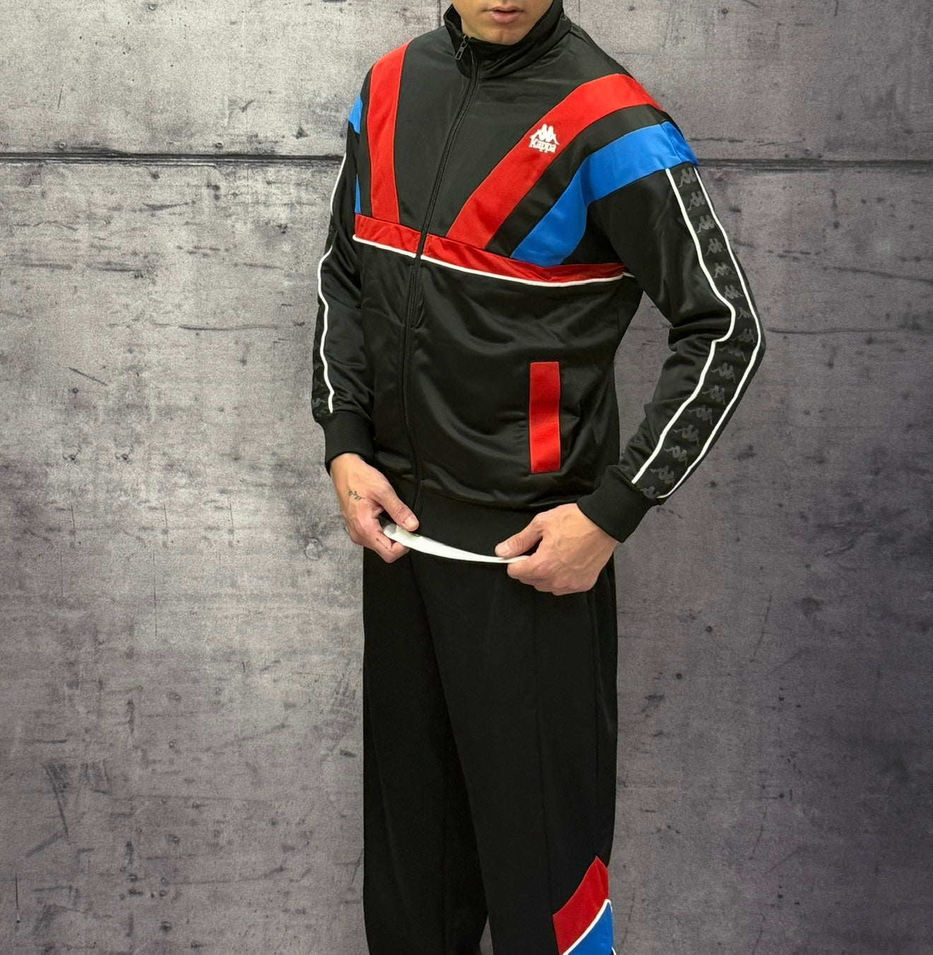 FELPA 222 BANDA ORLANDO - KAPPA - ART. 331V5ZW - COL. Black -Red Racing - Blue Sea (AZ1)