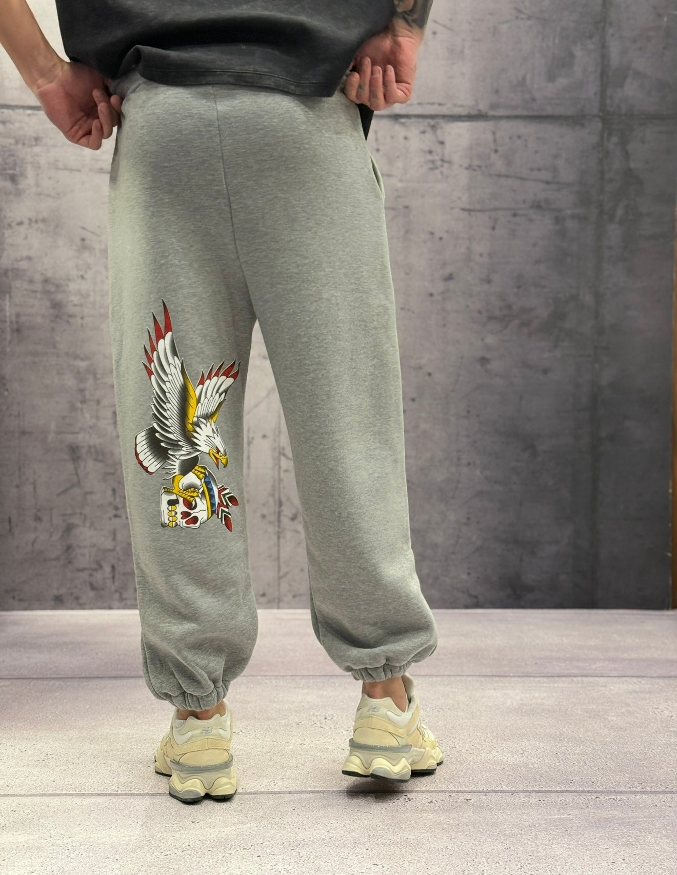 PANTALONE IN  FELPA TUTA POLICOTONE GARZATA STAMPE - BERNA - ART. 25202521 - COL. GRIGIO MELANGE