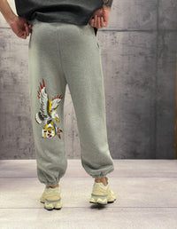 PANTALONE IN  FELPA TUTA POLICOTONE GARZATA STAMPE - BERNA - ART. 25202521 - COL. GRIGIO MELANGE