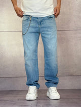 JEANS A GAMBA LARGA CON VITA MEDIA - IMPERIAL - ART. P860111006 - COL . DENIM