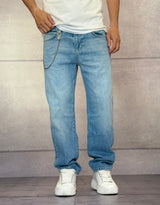 JEANS A GAMBA LARGA CON VITA MEDIA - IMPERIAL - ART. P860111006 - COL . DENIM