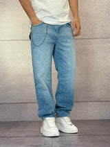 JEANS A GAMBA LARGA CON VITA MEDIA - IMPERIAL - ART. P860111006 - COL . DENIM