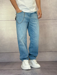 JEANS A GAMBA LARGA CON VITA MEDIA - IMPERIAL - ART. P860111006 - COL . DENIM