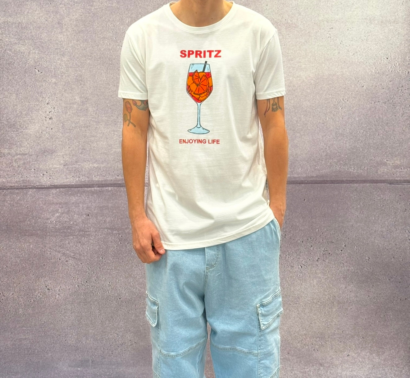 T-SHIRT SPACCHI STAMPA SPRITZ - BERNA - ART. 251297128 - COL. PANNA