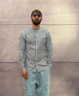 CAMICIA COREANA RIGA LARGA - BL.11 - ART. 4234013 - COL. BIANCO / BLU