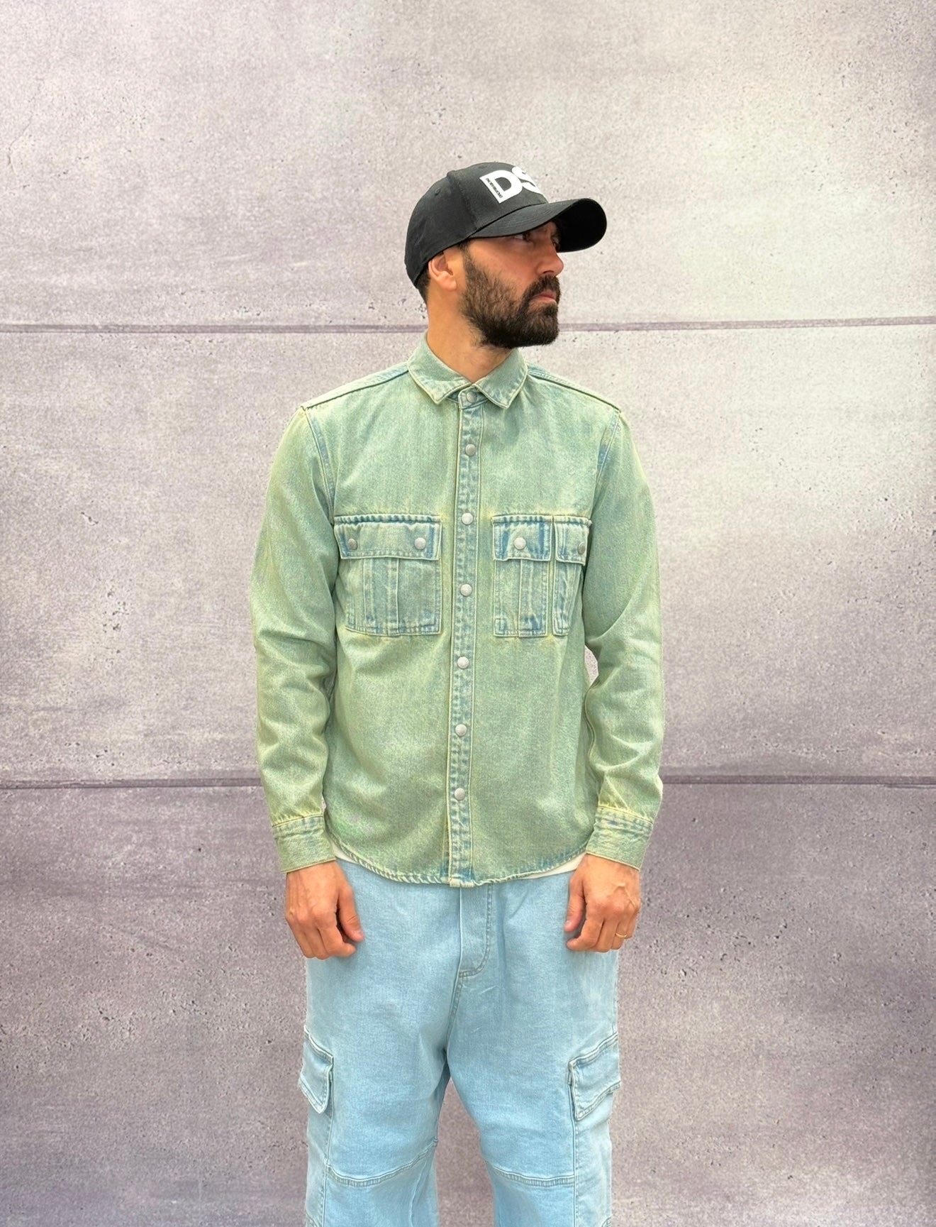 GIACCA OVERSHIRT SPORCATA - BERNA - ART. 25123430 - COL. DENIM