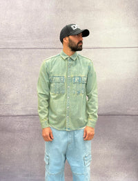 GIACCA OVERSHIRT SPORCATA - BERNA - ART. 25123430 - COL. DENIM