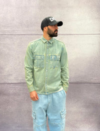 GIACCA OVERSHIRT SPORCATA - BERNA - ART. 25123430 - COL. DENIM