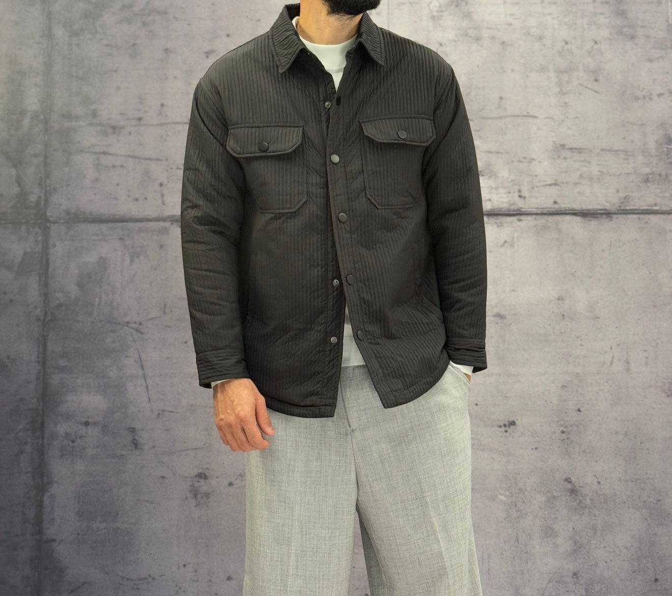 GIUBBINO EFFETTO A COSTE  - HAMEN - ART. LPGA7510 - COL. NERO