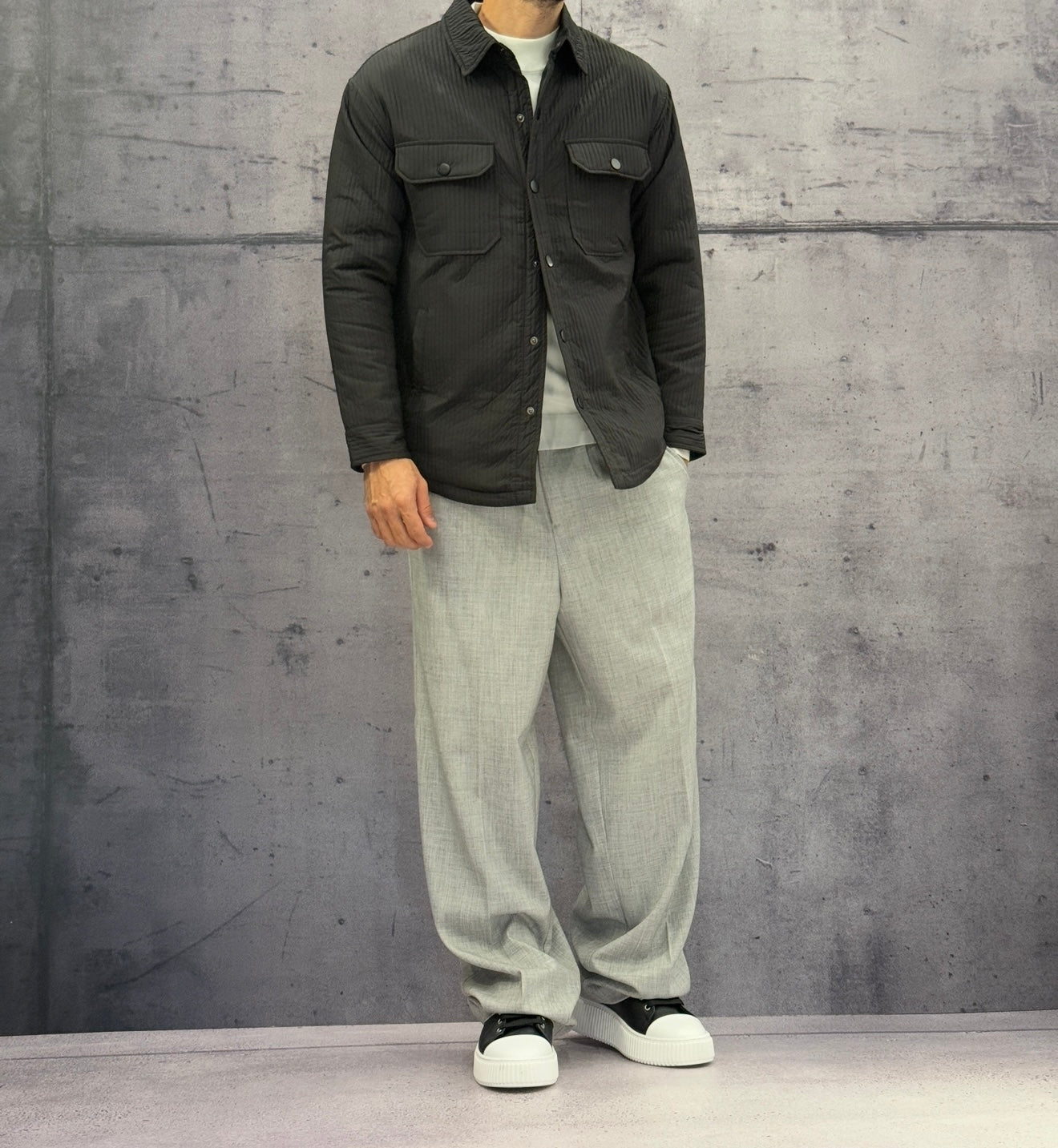 GIUBBINO EFFETTO A COSTE  - HAMEN - ART. LPGA7510 - COL. NERO