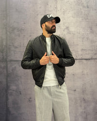 GIUBBINO EFFETTO PELLE  - HAMEN - ART. XF3042 - COL. NERO