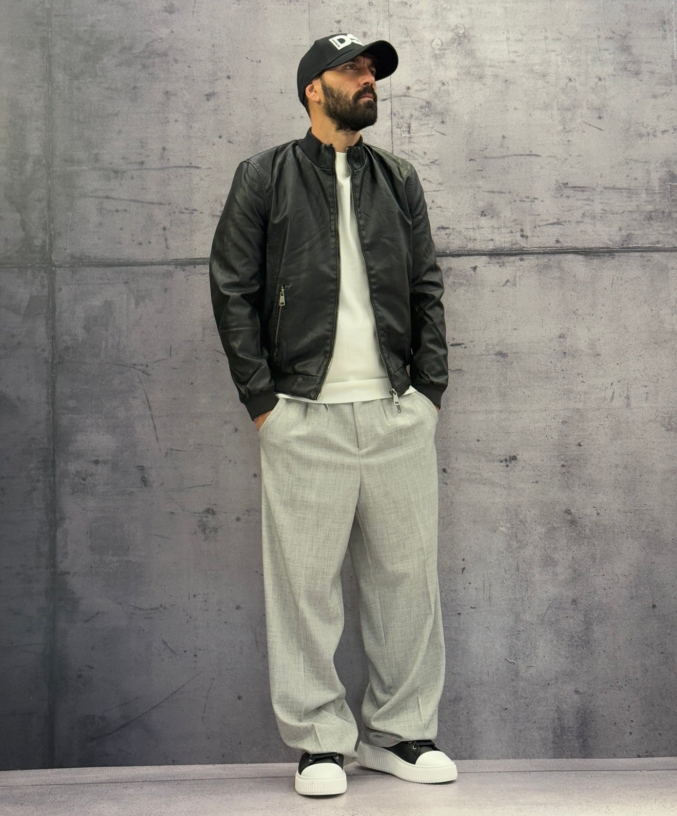 GIUBBINO EFFETTO PELLE  - HAMEN - ART. XF3042 - COL. NERO