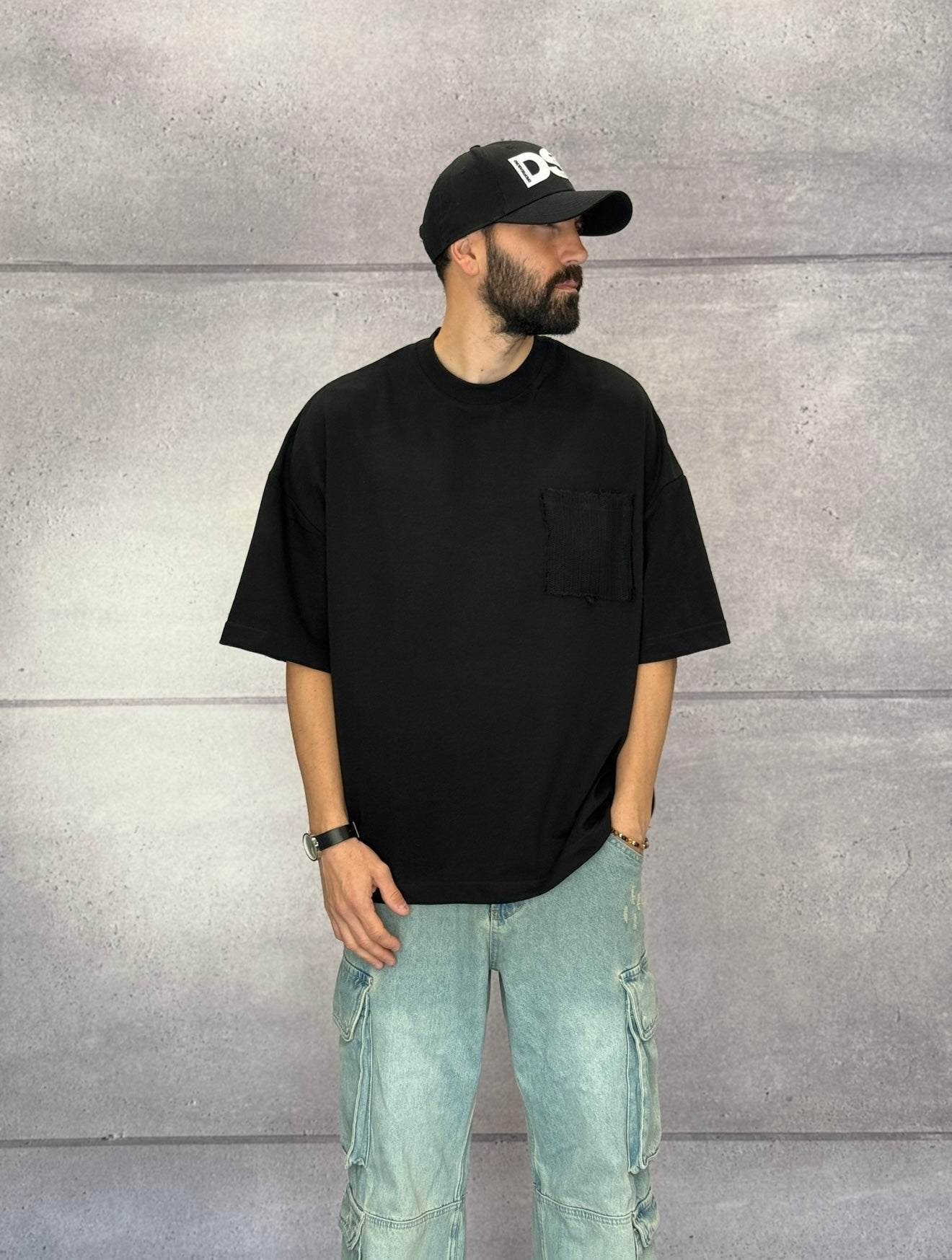 T-SHIRT OVERSIZE CON TASCHINO - 2Y PREMIUM - ART. AJ-6368-1