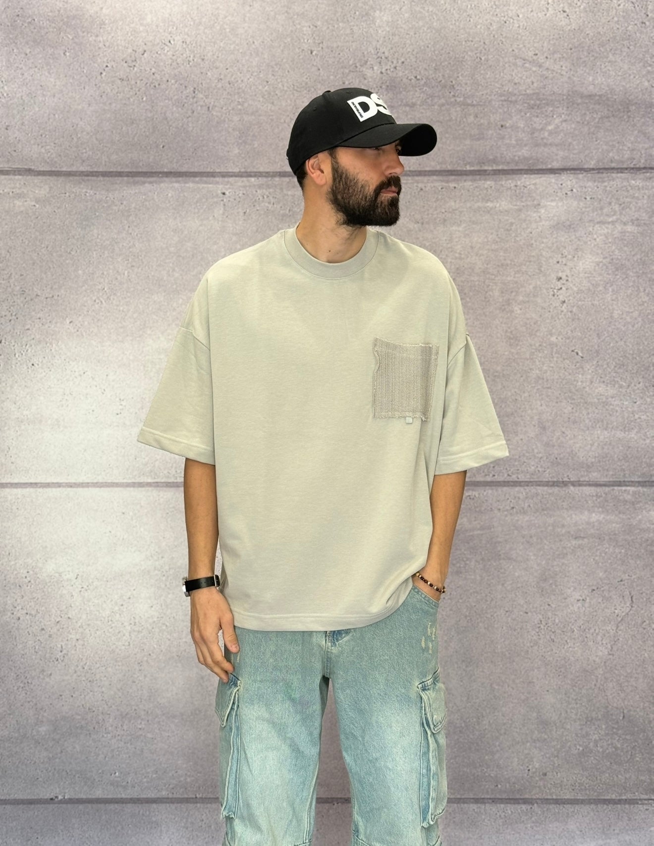 T-SHIRT OVERSIZE CON TASCHINO - 2Y PREMIUM - ART. AJ-6368-1