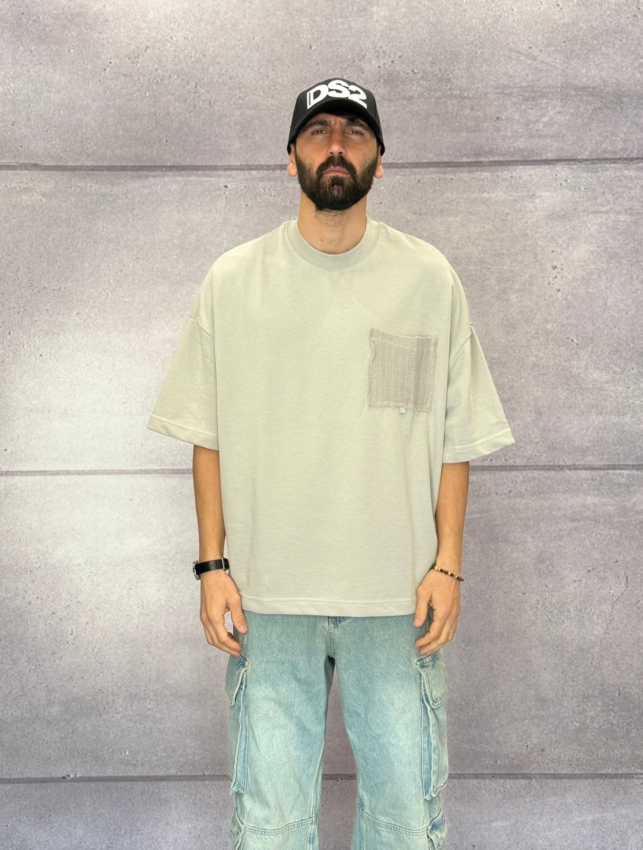 T-SHIRT OVERSIZE CON TASCHINO - 2Y PREMIUM - ART. AJ-6368-1
