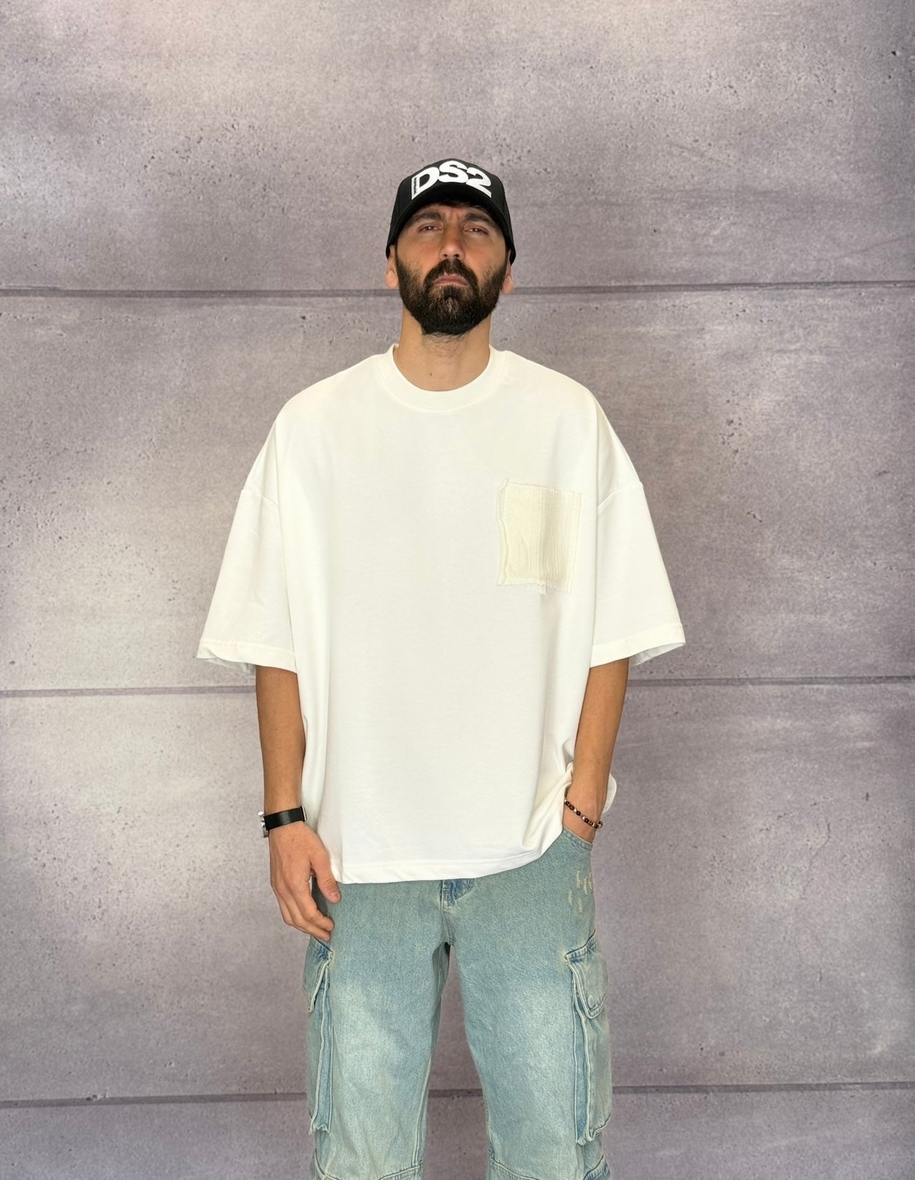 T-SHIRT OVERSIZE CON TASCHINO - 2Y PREMIUM - ART. AJ-6368-1