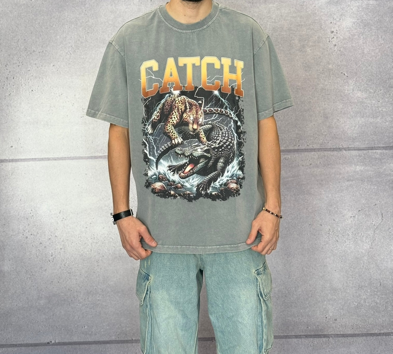 T-SHIRT OVER CON STAMPA - CATCH - ART. 25CY - 052