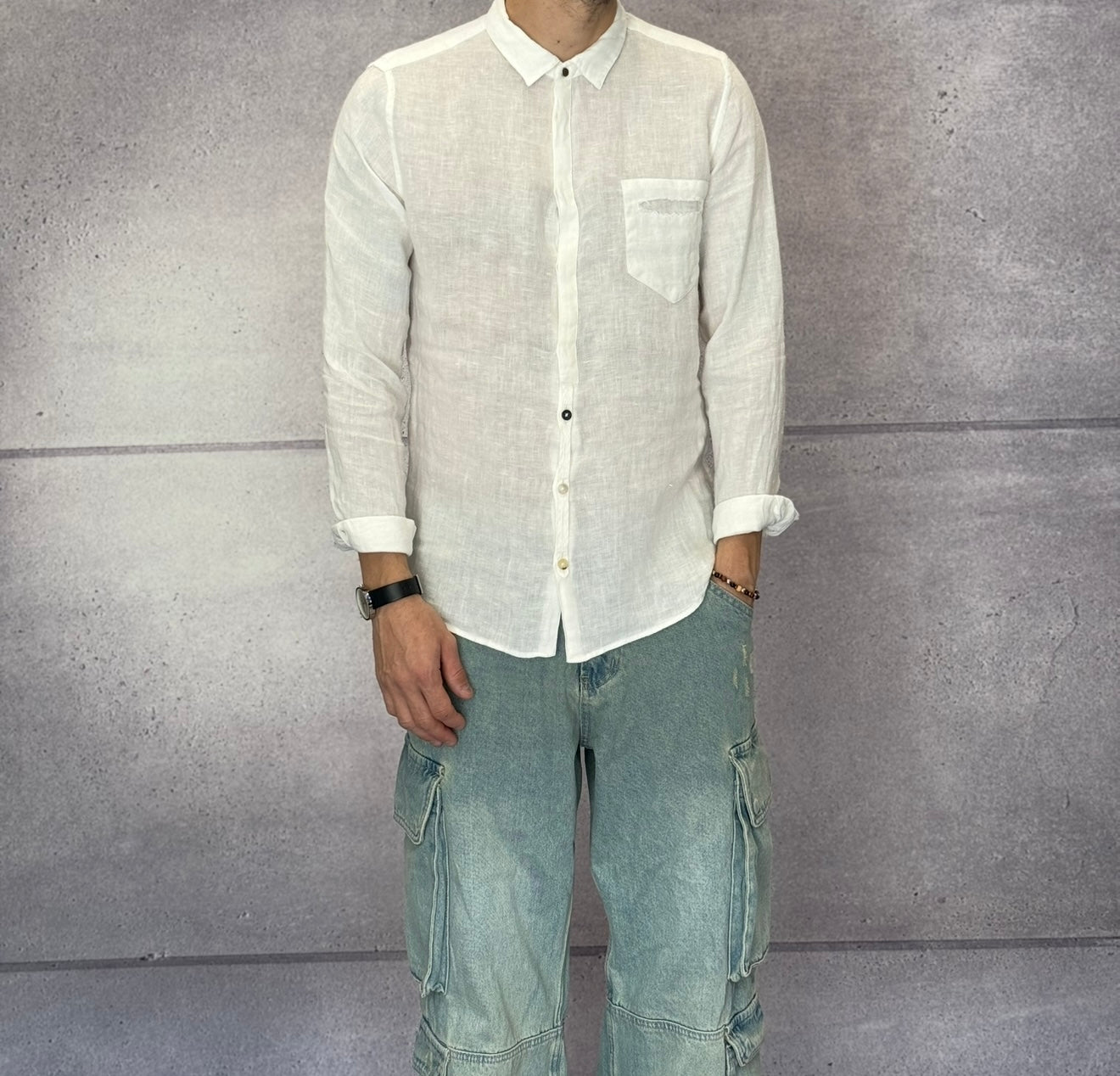 CAMICIA COLLETTO IN LINO - BERNA - *ART. 230310
