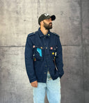 GIUBBINO DI JEANS OVERSHIRT + TEDDY CON SPILLE - BERNA - ART. 25227230 - BLU DENIM
